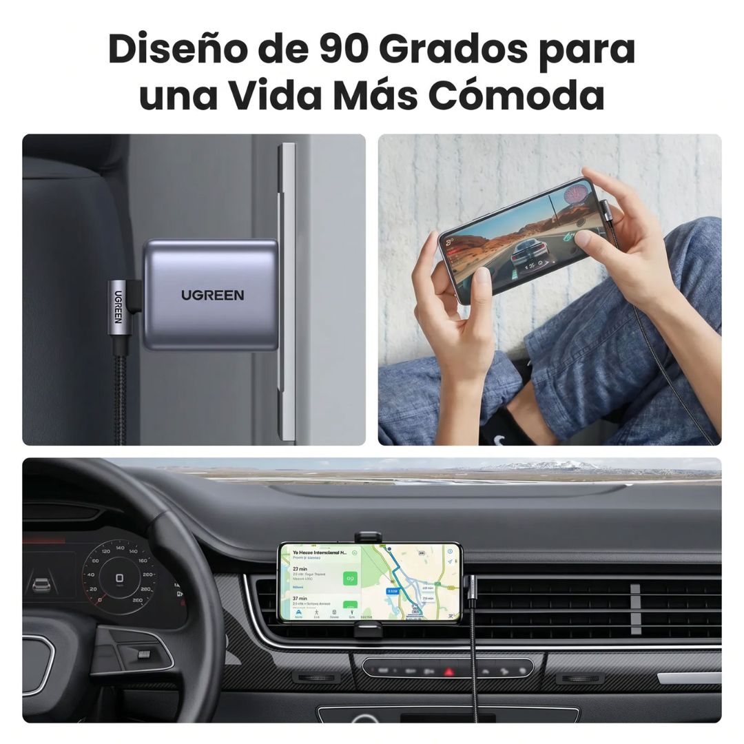 Cable USB-C a USB-C UGREEN L536 240W 1m Carga Rápida PD Trenzado
