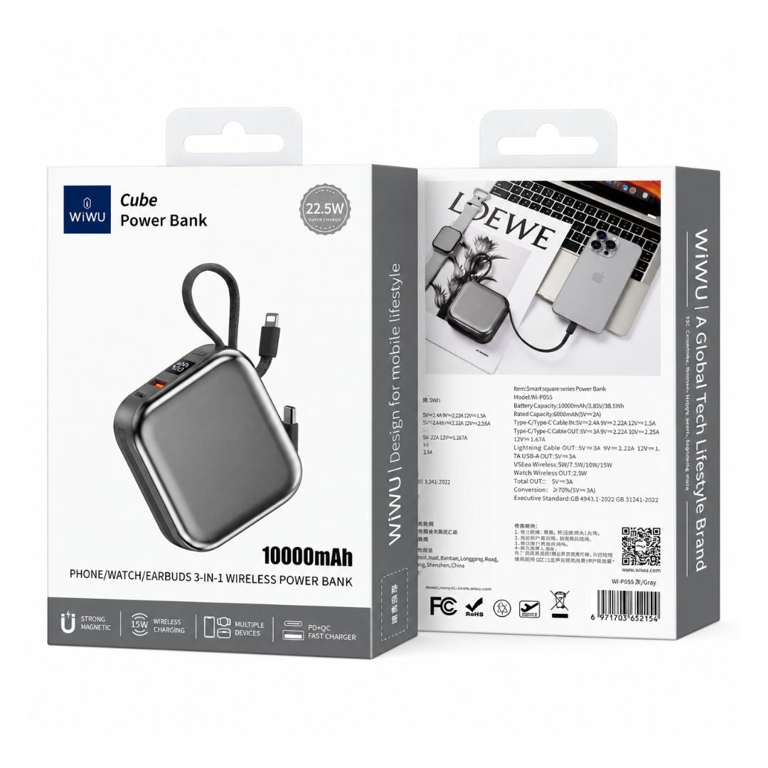 Power Bank WIWU Wi-P055 10000mAh MagSafe 3 en 1