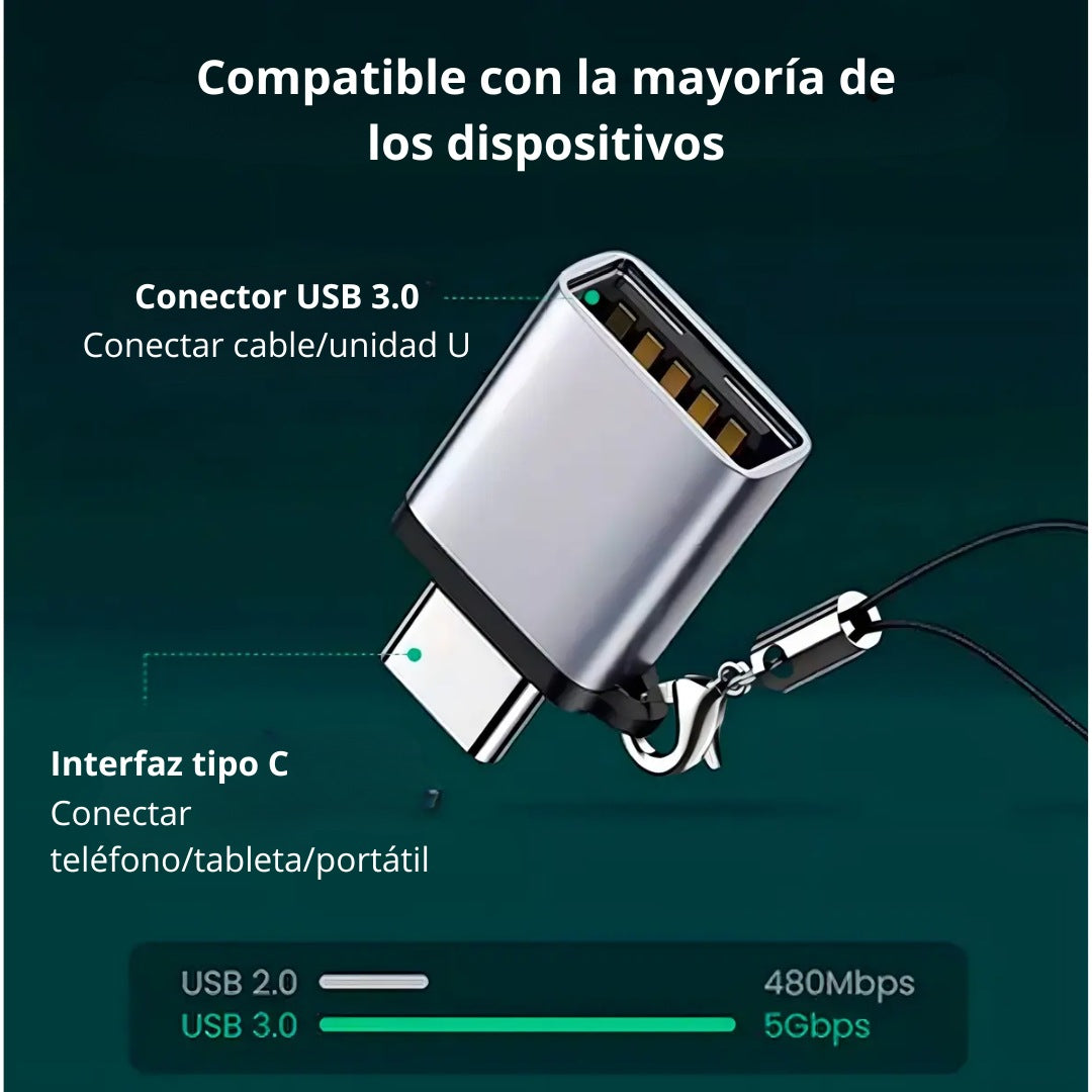 Adaptador USB-C a USB 3.0 UGREEN US270 OTG 5Gbps Gris Espacial
