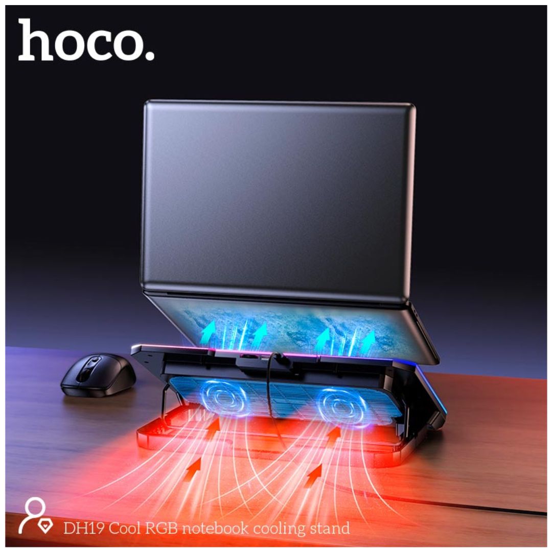 Cooler para Laptop Gamer Hoco DH19 RGB 17” Doble Ventilador