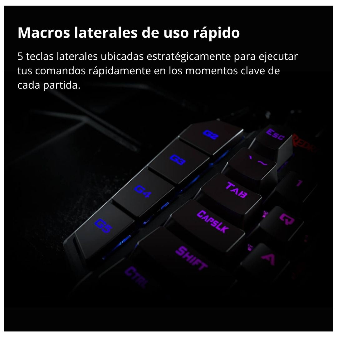 Teclado Mecánico Gamer Redragon DITI RGB Una Mano con Macros
