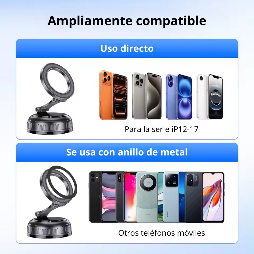 Soporte Magnético para Celular Hoco H92 con Ventosa de Succión y Rotación 360° para Auto