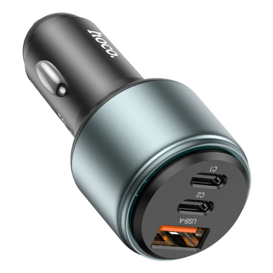 Cargador para Auto Hoco NZ9 95W PD USB-C Triple Puerto para Laptop y Celular