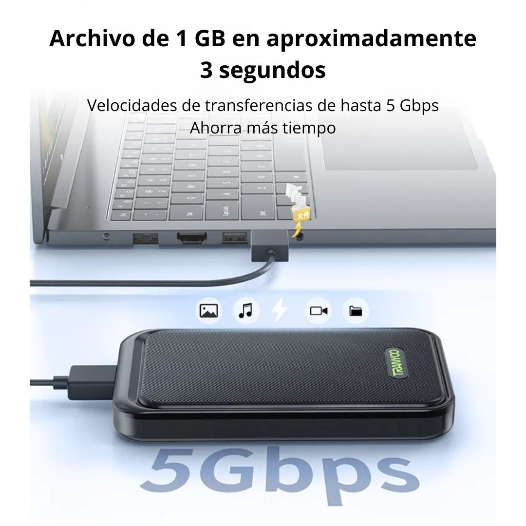 Carcasa para Disco Duro SATA 2.5" T-EP3 USB 3.0 de 5Gbps Compatible con HDD y SSD hasta 6TB