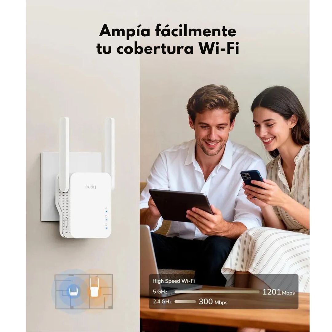 Repetidor Extensor WiFi 6 Cudy RE1500 AX1500 Mesh Dual Band