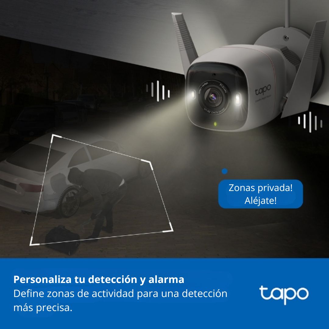 Cámara de Seguridad WiFi Exterior TP-Link Tapo C325WB 2K QHD ColorPro IA PoE