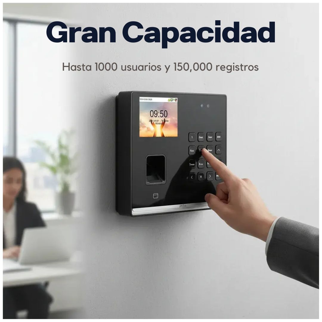 Control de Asistencia ZKTeco SenseFace M2F-LR Facial Huella RFID con Control de Acceso