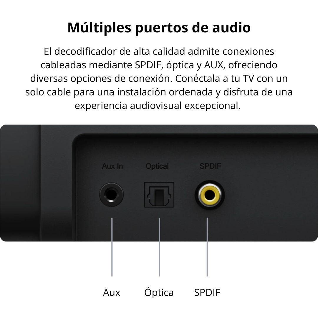 Barra de Sonido Xiaomi Soundbar 2.0 Bluetooth 5.3 30W Óptico y AUX