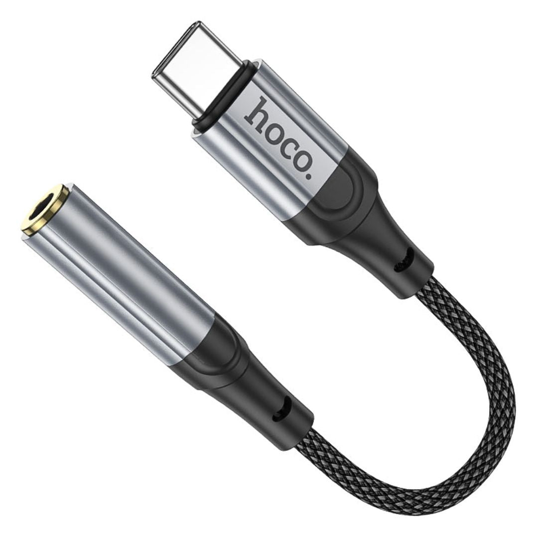 Adaptador USB Tipo C a Jack 3.5 mm Hoco LS36 para Audífonos Micrófono y Llamadas