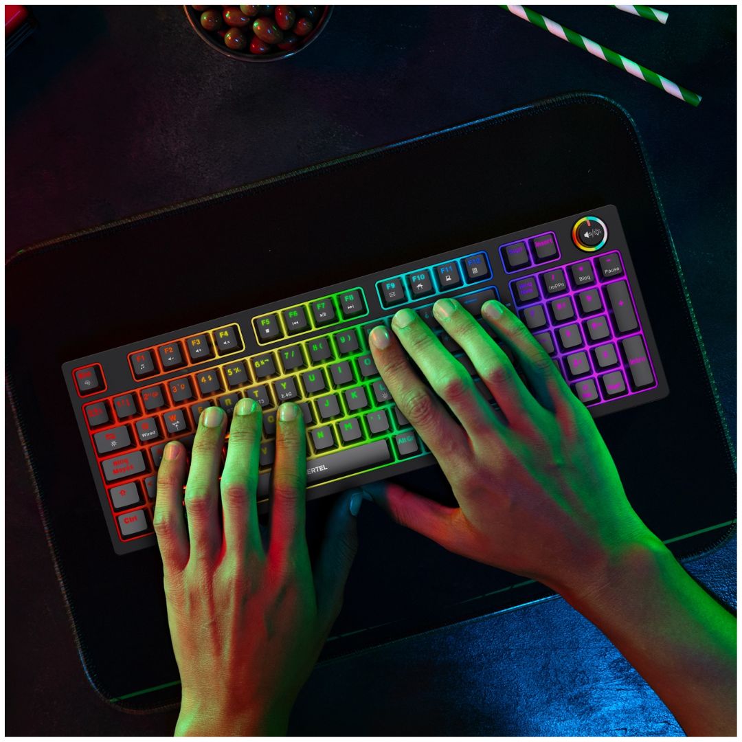 Teclado Gamer Mecánico Cybertel K1008-3M RGB Bluetooth 2.4G