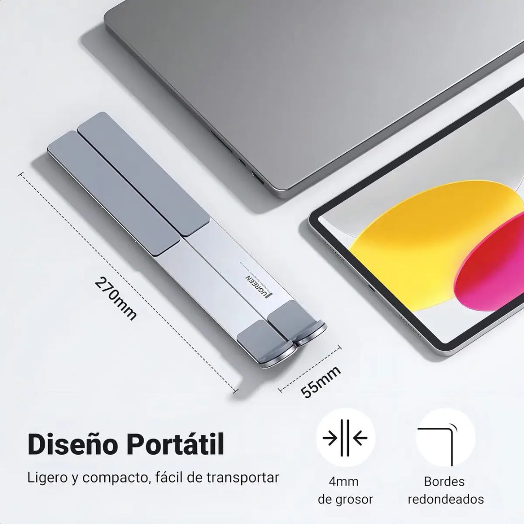 Soporte para Laptop UGREEN LP451 Ajustable y Plegable de Aluminio para 8 a 17.3 Pulgadas