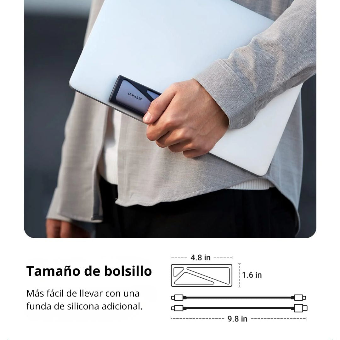 Carcasa UGREEN CM400 para SSD NVMe M.2 USB-C 10Gbps Aluminio