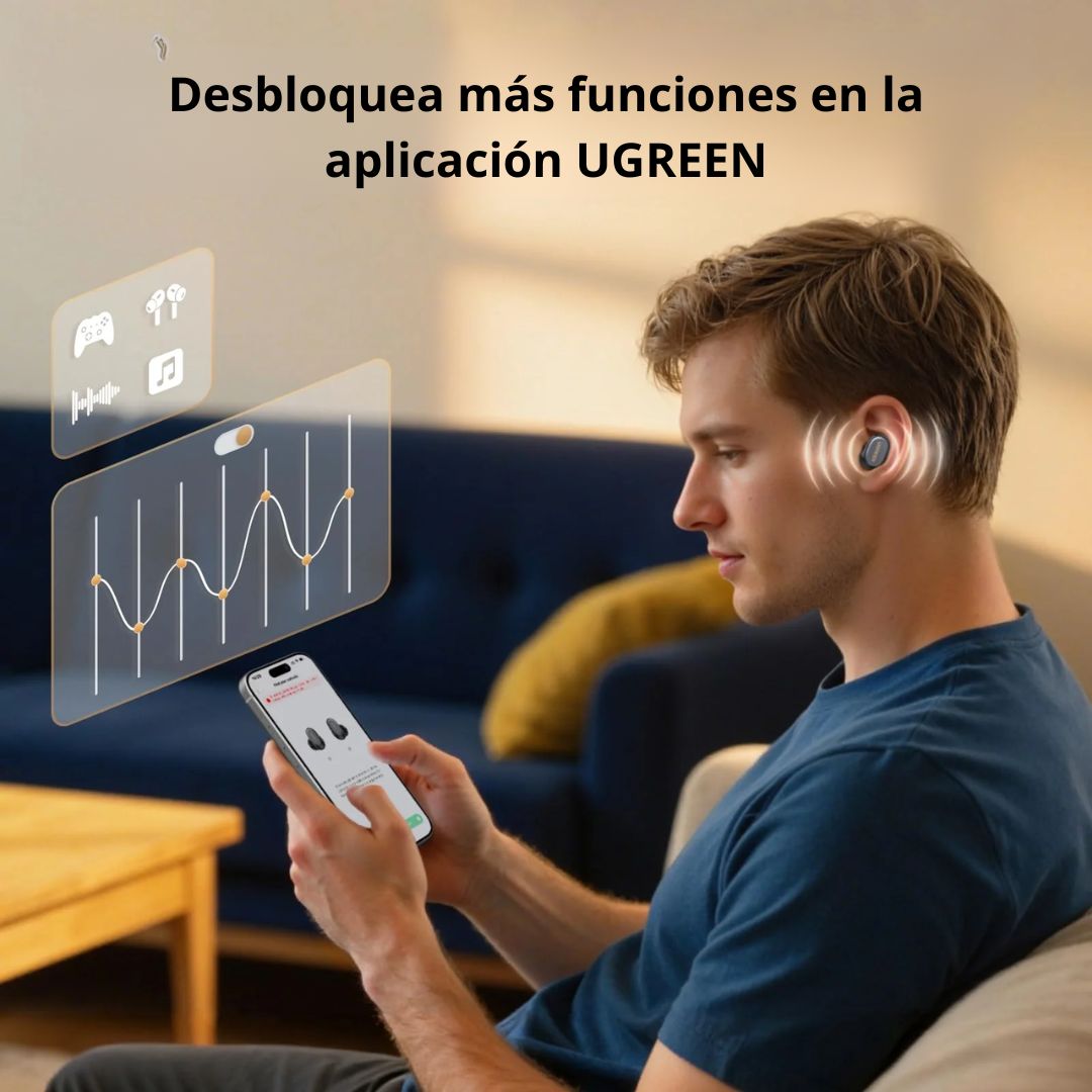 Audífonos Bluetooth 6.0 UGREEN Dots WS220 Inalámbricos 35h con Micrófono ENC