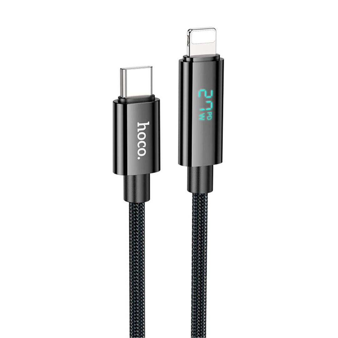 Cable Tipo C a Lightning Hoco U125 Benefit 27W PD para iPhone con Pantalla Digital LED