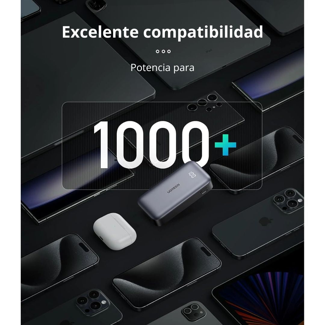 Power Bank UGREEN Nexode PB502 10000 mAh Carga Rápida 30W PD USB-C con Pantalla TFT