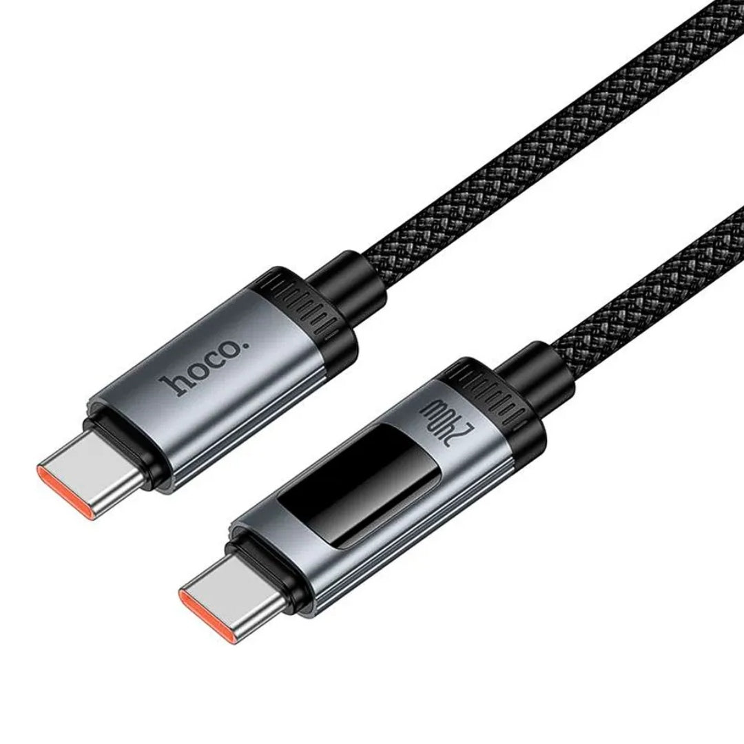 Cable Tipo C a Tipo C Hoco U148 240W con Pantalla Digital OLED y Carga Rápida