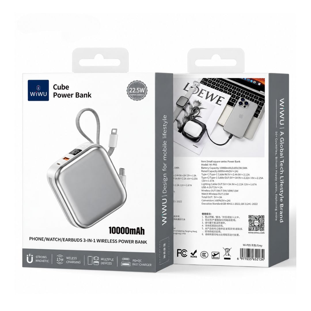 Power Bank WIWU Wi-P055 10000mAh MagSafe 3 en 1