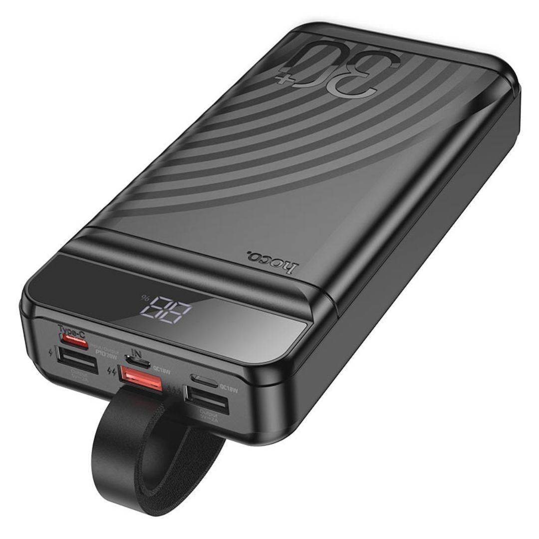 Power Bank 30000 mAh Hoco J123B con Carga Rápida 22.5W PD 20W Pantalla LED y Linterna