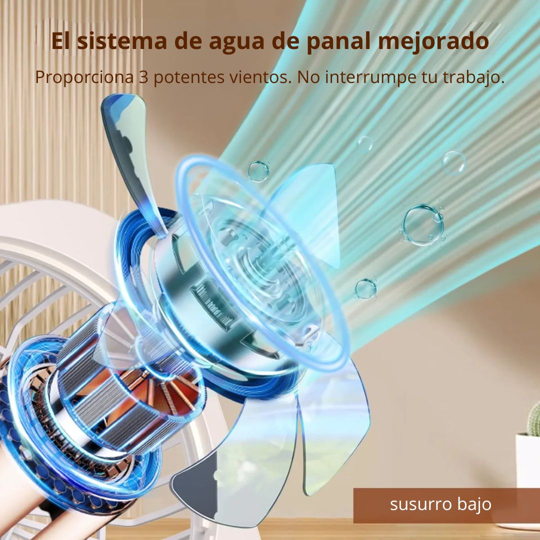 Ventilador Humidificador Portátil S1 con Nebulizador de Agua 2.5L USB y 3 Velocidades