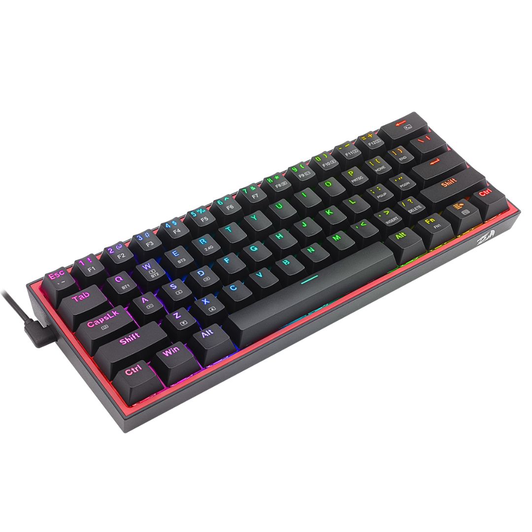 Teclado Mecánico Gamer Redragon Fizz Pro K616-RGB 60% Inalámbrico Bluetooth y Cable USB-C RGB