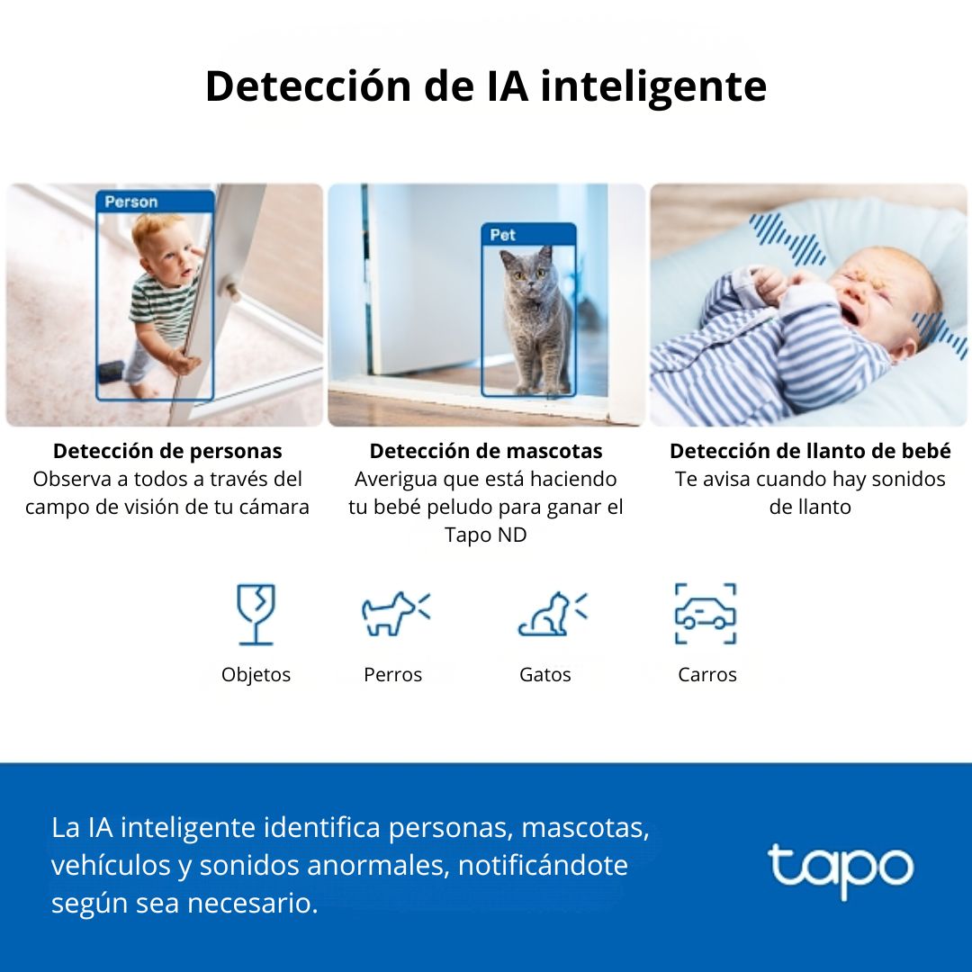 Cámara WiFi 360° 3K 5MP TP-Link Tapo C230 con IA y Visión Nocturna