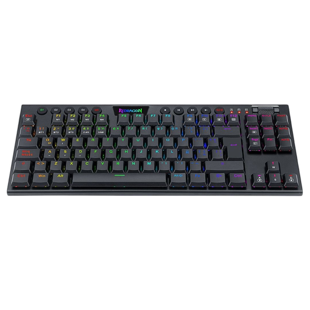 Teclado Mecánico Gamer Redragon Horus K621-RGB TKL Inalámbrico Bluetooth y Cable USB-C Low Profile