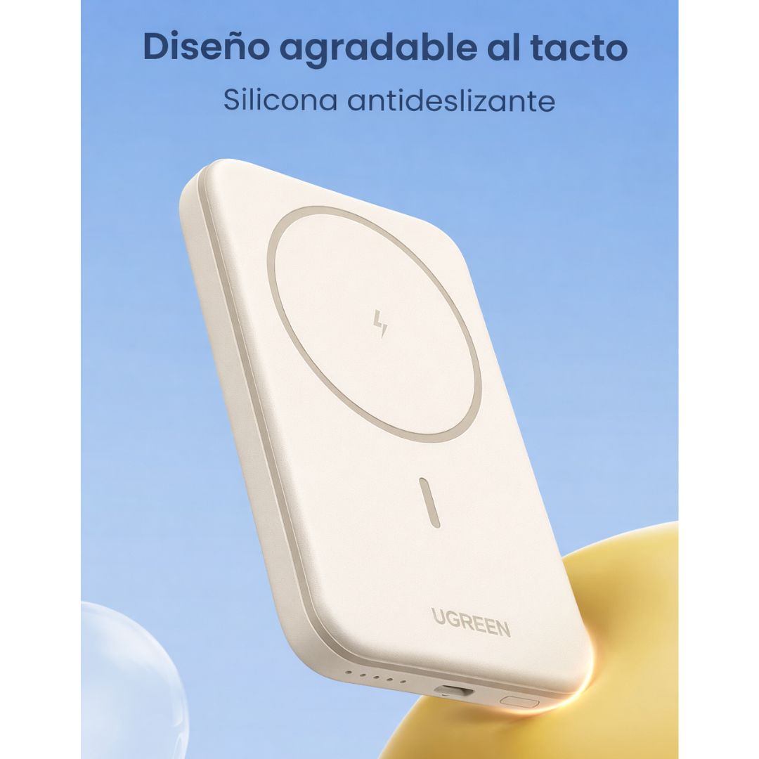 Power Bank Magnético UGREEN 5000mAh 15W USB-C Carga Inalámbrica Qi para iPhone PB560