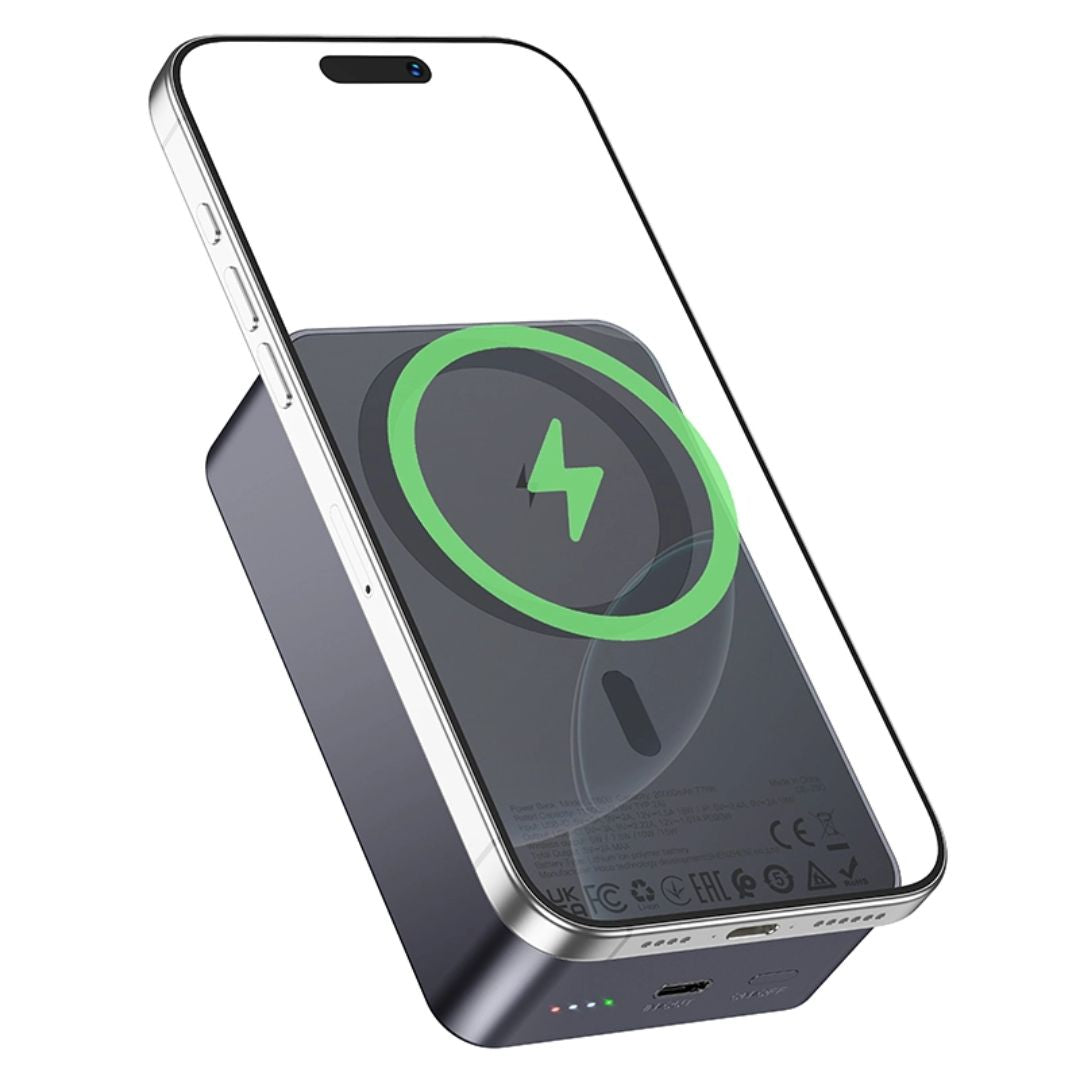 Power Bank Magnético Inalámbrico 20000 mAh Hoco J160B con Carga Rápida 20W USB-C y MagSafe