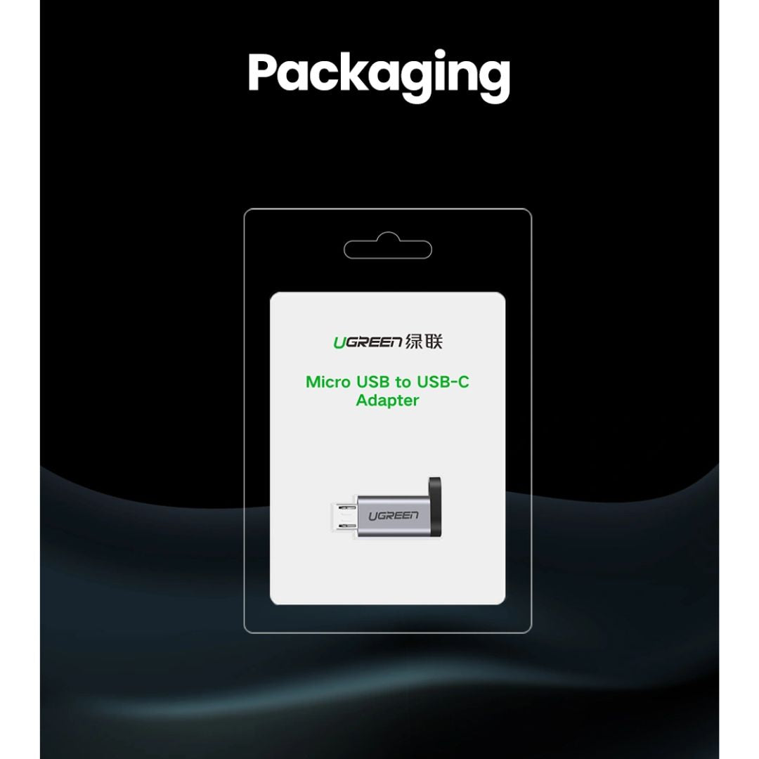 Adaptador Micro USB a USB-C UGREEN US282 2A Carga Rápida y Datos 480Mbps