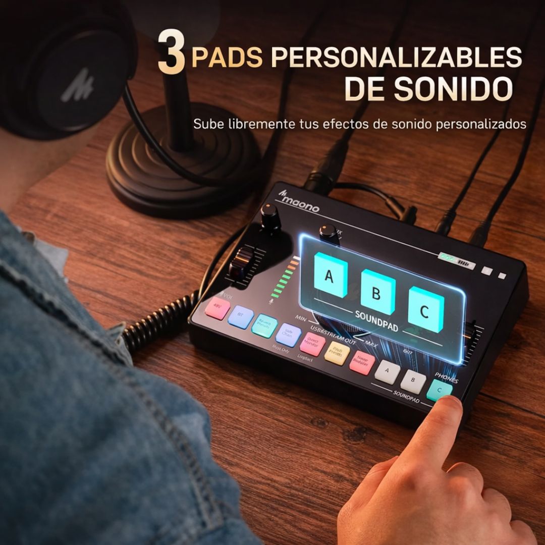 Interfaz de Audio y Mezclador Maonocaster AMC2 NEO XLR 48V USB-C Bluetooth