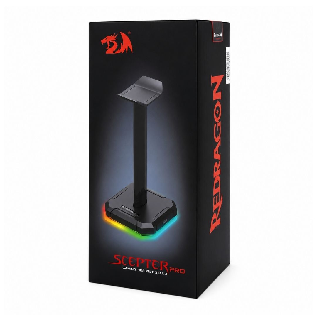 Soporte para Audífonos Gamer Redragon Scepter Pro RGB Hub USB 4 Puertos