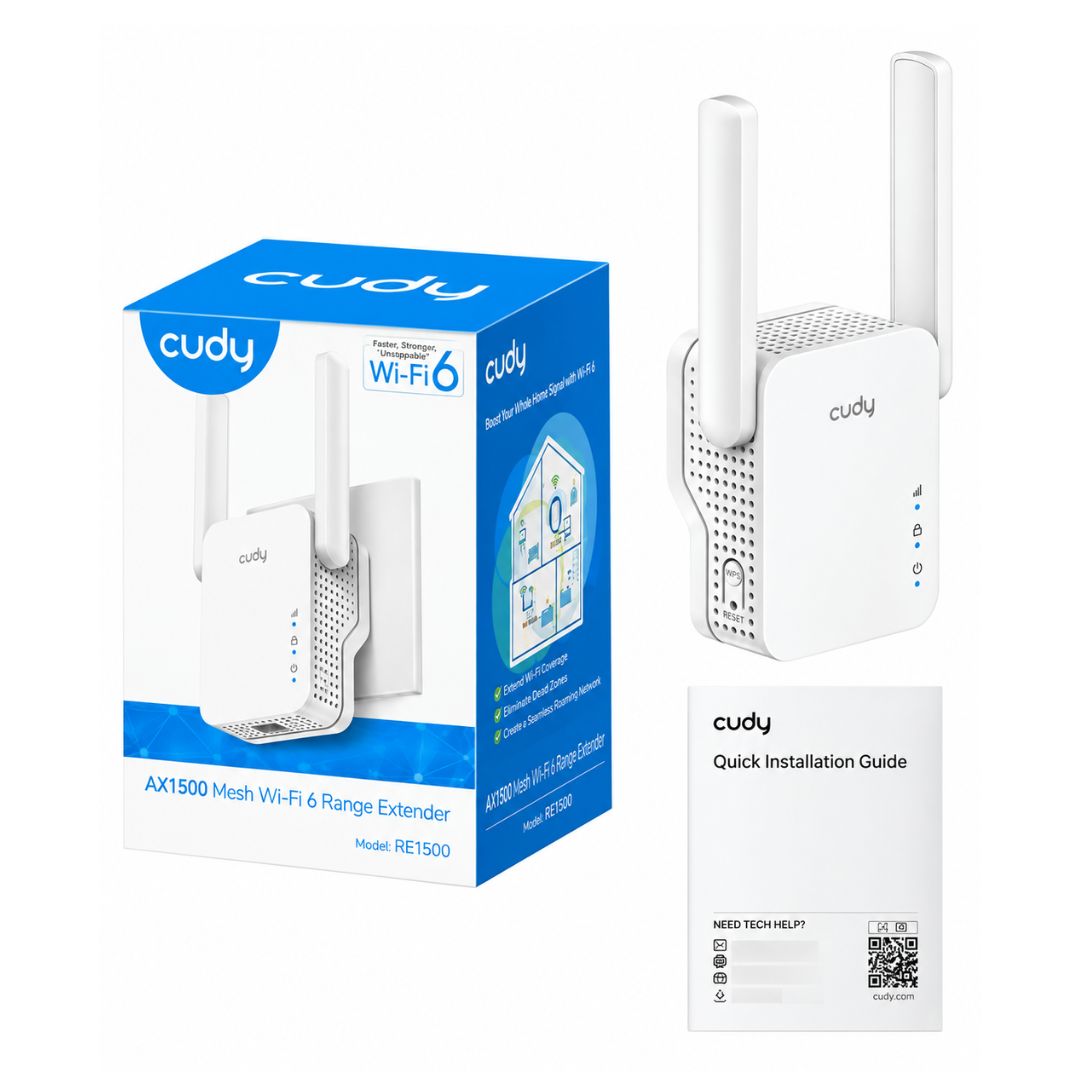 Repetidor Extensor WiFi 6 Cudy RE1500 AX1500 Mesh Dual Band