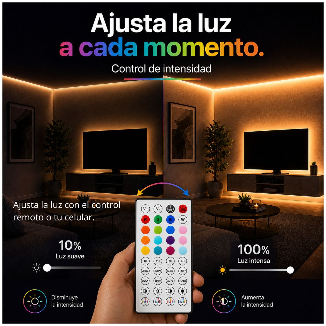Tira LED Neón RGBIC 5m 24V Bluetooth App y Modo Música