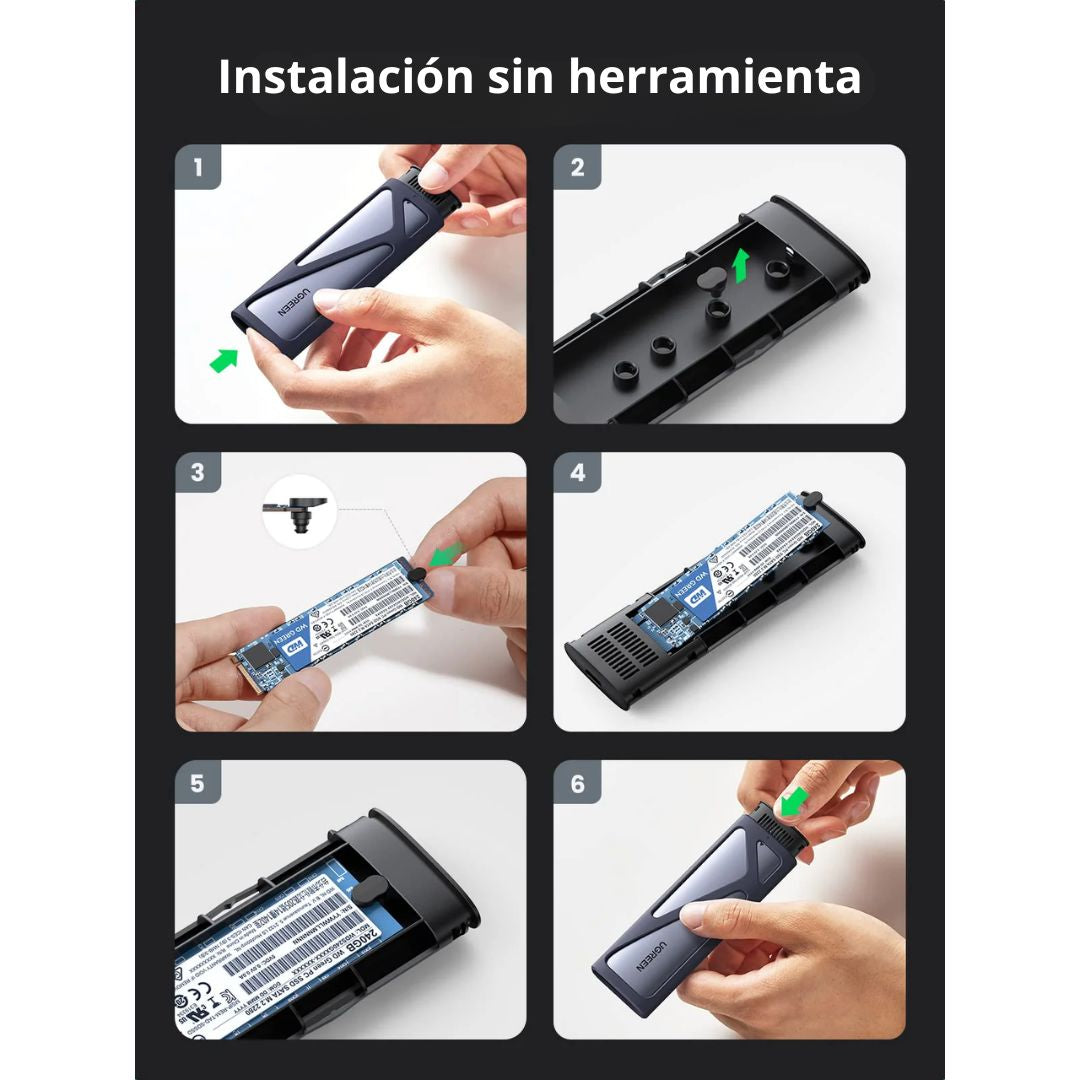 Carcasa UGREEN CM400 para SSD NVMe M.2 USB-C 10Gbps Aluminio