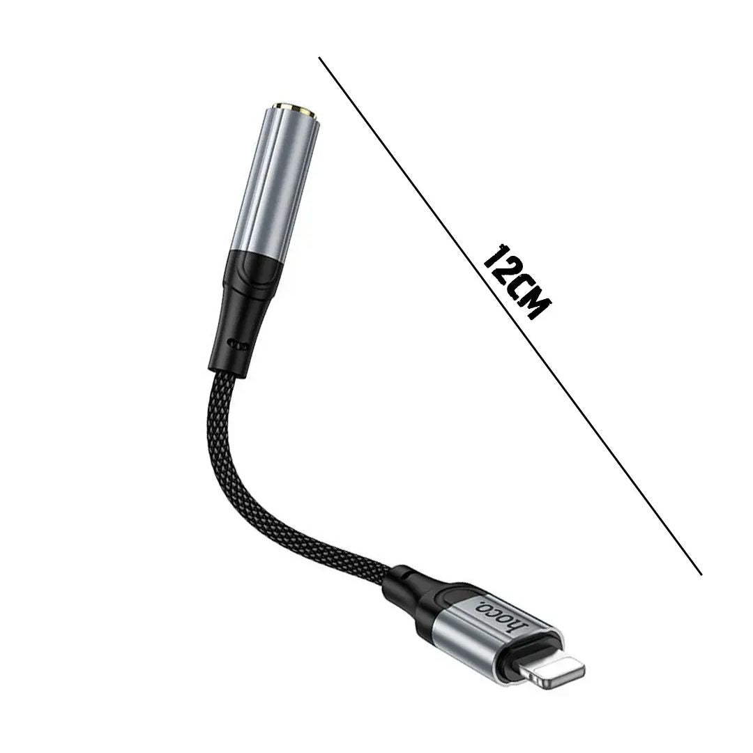 Adaptador Lightning a Jack 3.5mm Hoco LS36A para iPhone Audífonos y Llamadas