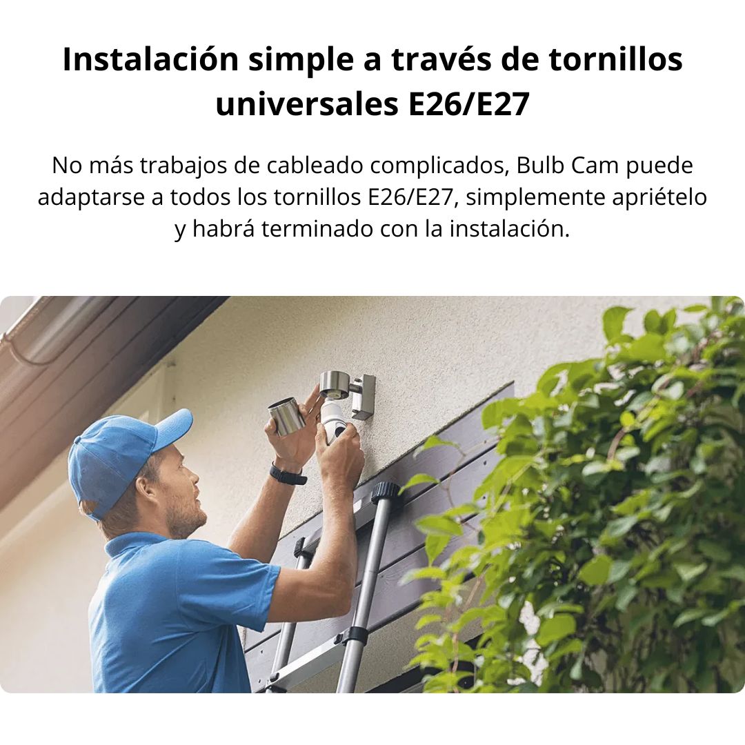 Foco Cámara WiFi IMOU Bulb Cam 3MP E27 360° con Visión Nocturna Color, Detección de Personas y Vehículos