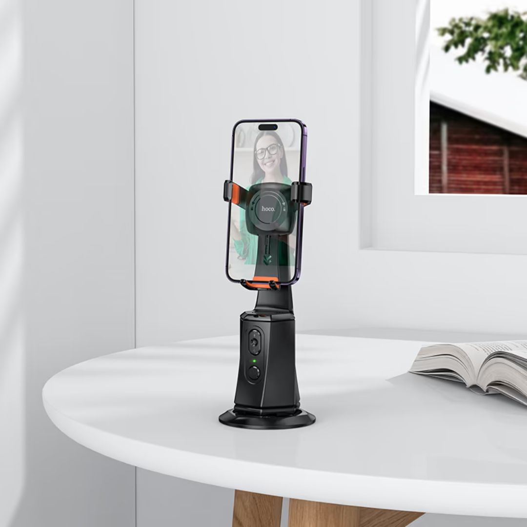 Soporte Inteligente Hoco K26 para Celular con Seguimiento Facial 360° y Gestos