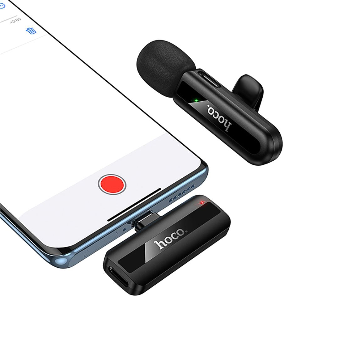 Micrófono Solapero Inalámbrico Hoco L20 Fair USB-C para Celular con Reducción de Ruido y Plug and Play