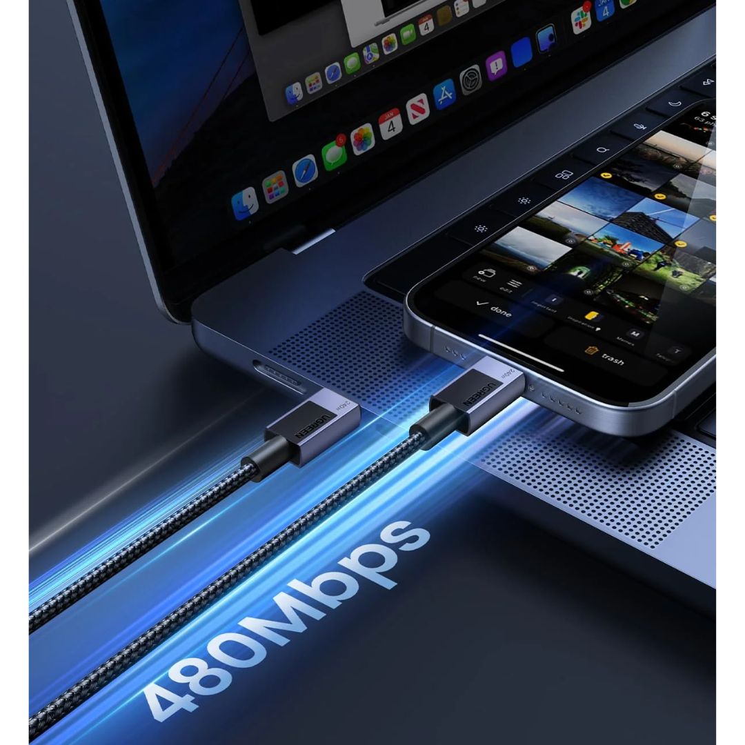 Cable USB-C a USB-C UGREEN 240W 2m L513 Carga Rápida PD 3.1 Trenzado