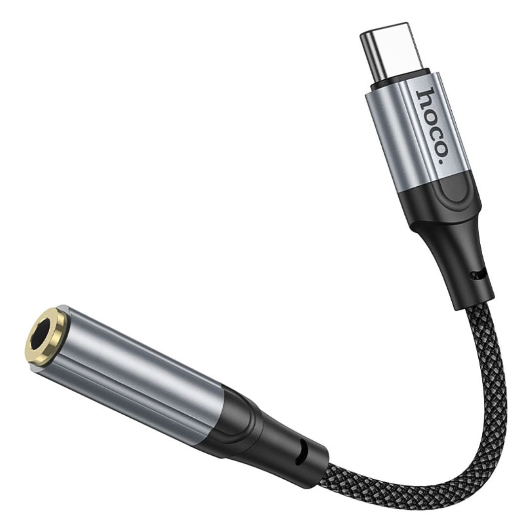 Adaptador USB Tipo C a Jack 3.5 mm Hoco LS36 para Audífonos Micrófono y Llamadas