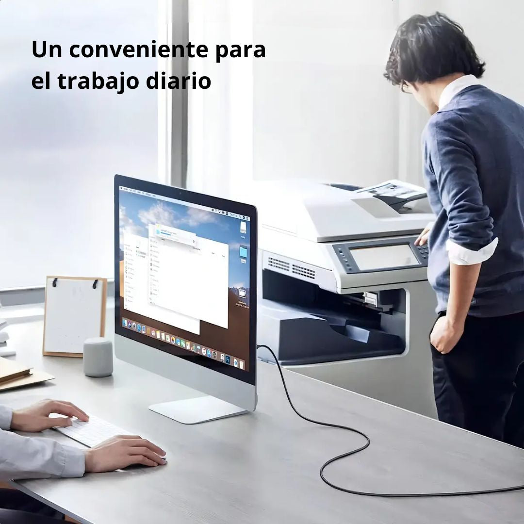 Cable USB para Impresora UGREEN US135 USB-A a USB-B 2m 480Mbps