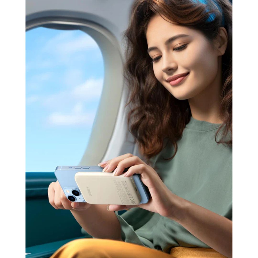 Power Bank Magnético UGREEN 5000mAh 15W USB-C Carga Inalámbrica Qi para iPhone PB560