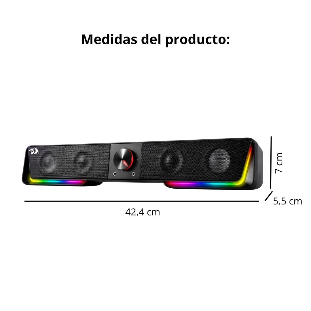 Barra de Sonido Soundbar Gamer Redragon Darknets GS570 RGB Bluetooth