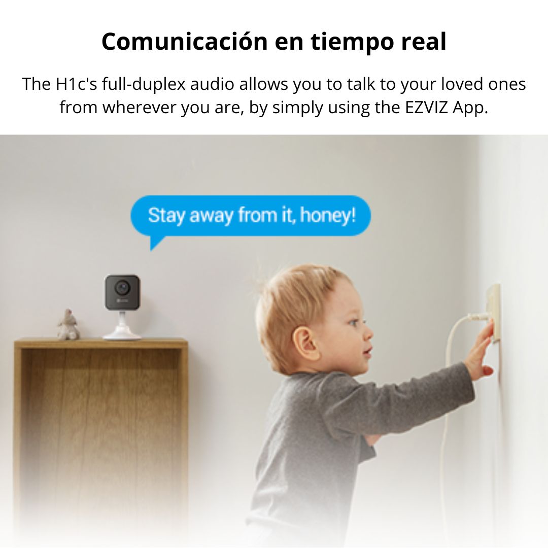 Cámara de Seguridad WiFi Interior EZVIZ H1c 1080P Audio Bidireccional y Visión Nocturna