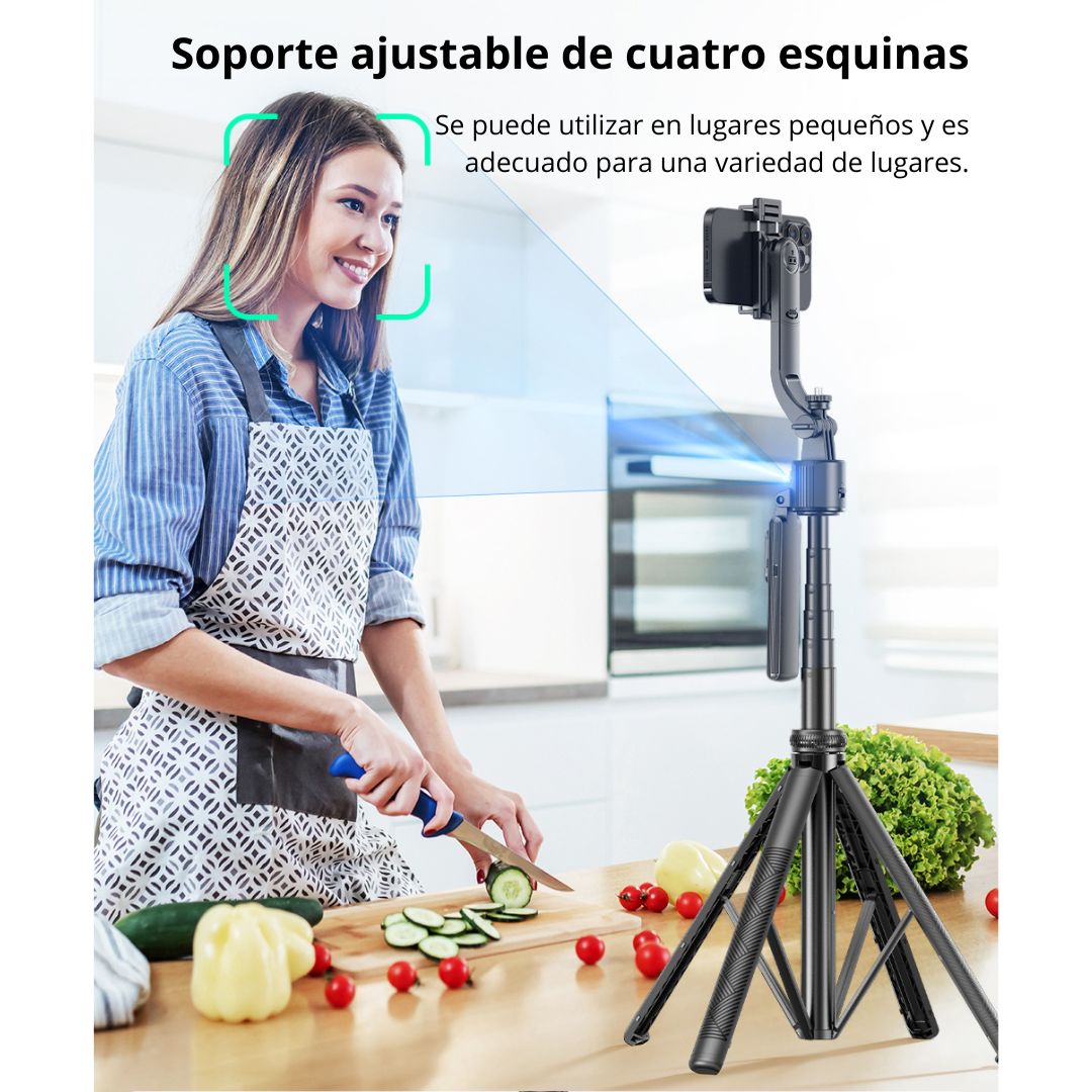 Trípode Inteligente con Seguimiento Facial 360° para Celular con Control Remoto Miccell VQ-MC03