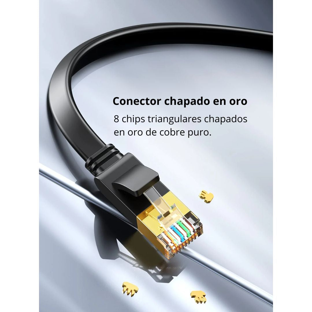 Cable Ethernet UGREEN NW106 Cat 7 Plano 1m 10Gbps 600MHz RJ45 para Router PS5 y PC