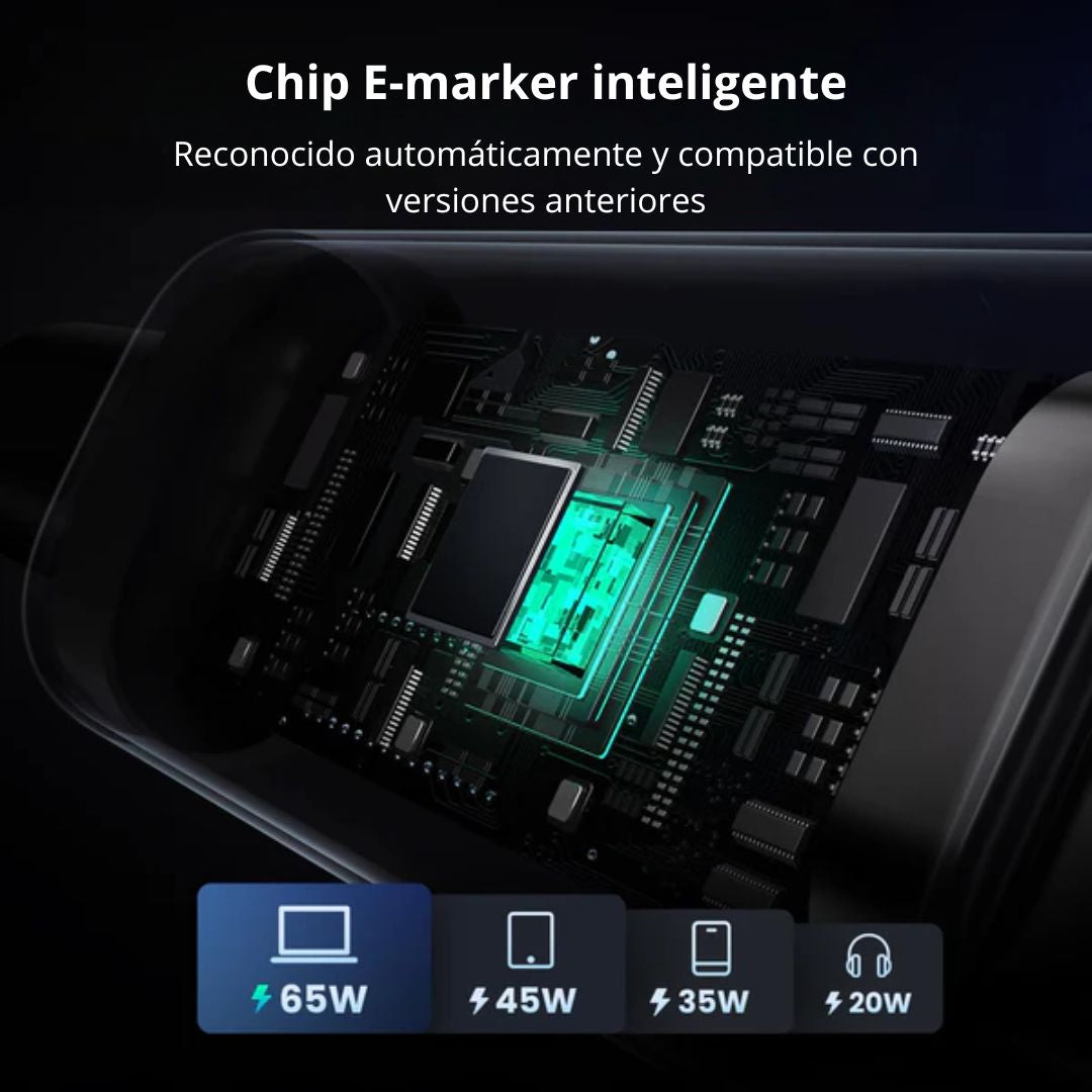 Cable USB-C a USB-C UGREEN 100W PD Carga Rápida con Pantalla LED 1 Metro L509