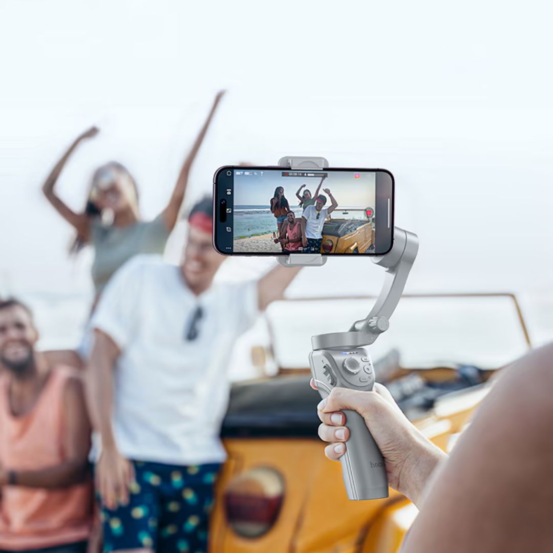 Estabilizador Gimbal Hoco K24 de 3 Ejes con Seguimiento Facial Luz LED y Trípode