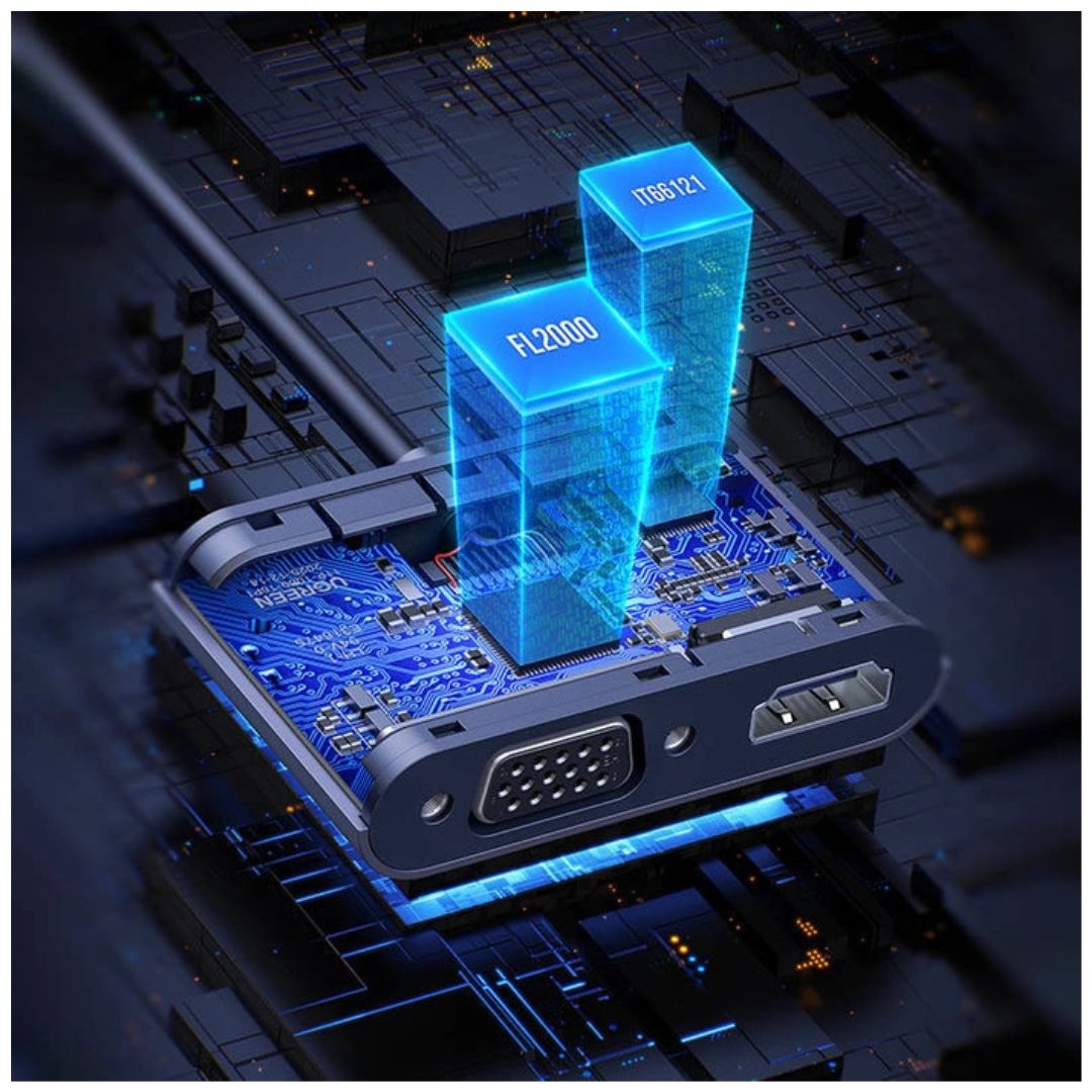 Convertidor USB 3.0 a HDMI VGA UGREEN CM449 1080p 60Hz para Windows