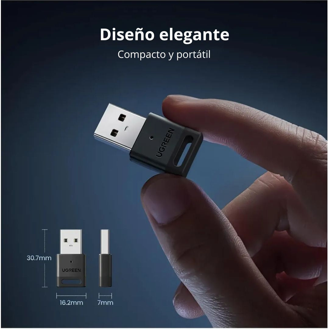 Adaptador Bluetooth 5.4 UGREEN CM748 USB para PC con Alcance de 20 m